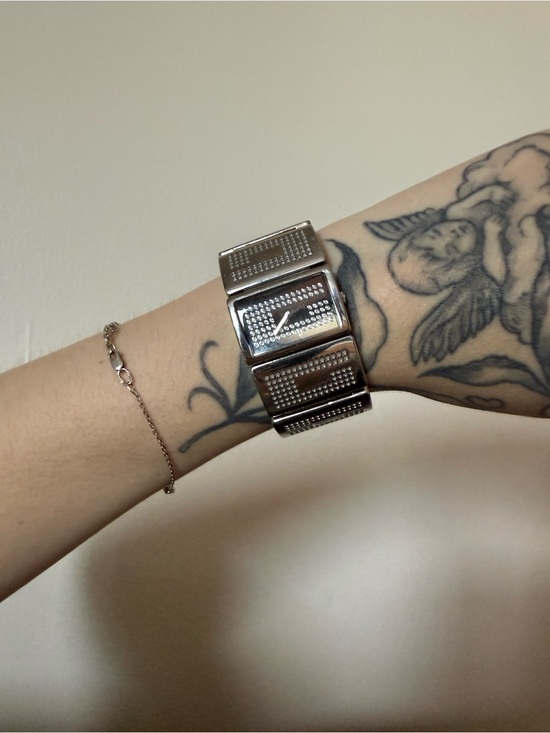 Guess Jewelry - Guess Silver-Tone Chunky Panel Bracelet Watch